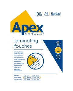 Lamineringslommer A4 100 x 100 Micron Blank Apex