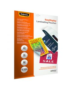 Lamineringslommer A3 25 x 80 Micron Blank Easy Display