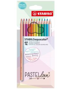 STABILO Aquacolor Pastellove Akvarellblyanter 12 Pakke