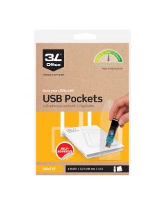 3D Selvklebende USB-Lomme 90x52mm 10 Pakke