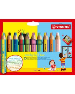 STABILO Woody Duo Med Blyantspisser 10 Pakke