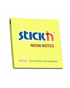 Notisblokk 76x76 100 Blad Neon Gul