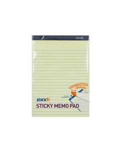 Sticky Memo 254x178 50 Blad Linjert Gul