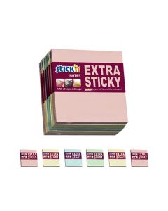 Notisblokk Extra Sticky Multipakk 6 stk 76x76mm 90 Blad Pastell