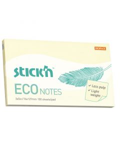 Notisblokk ECO 76x127 100 Blad Gul