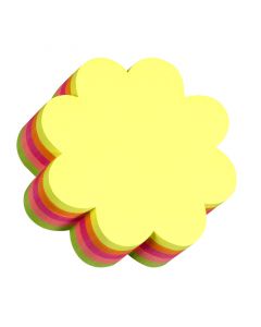 Notiskube 67x67 250 Blad Blomst Assorterat Neon