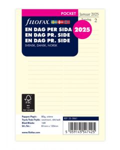 Dagbok Pocket 2025 Dag Per Side Svensk/Dansk/Norsk