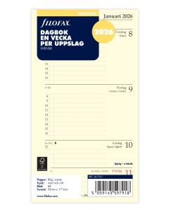 Dagbok Personal 2026 Uke per Oppslag Svensk