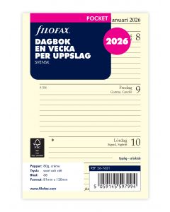 Dagbok Pocket 2026 Uke Per Opslag Svensk