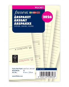 Årspakke Pocket 2026 Uke Per Opslag Svensk/Dansk/Norsk