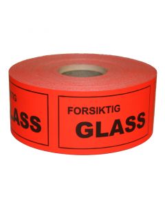 Advarselsetikett Forsiktig Glass