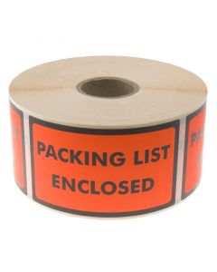 Advarselsetikett Packing List Enclosed