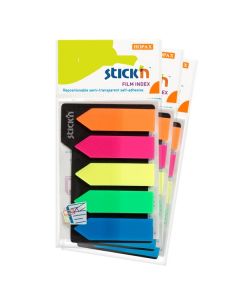 Indekspilar 5st 45x12 25 Blad Assorterat Neon 3 Pakke