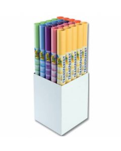 Transparent Papir 50,5 x 70 cm 25 Ruller Display 6 Farger